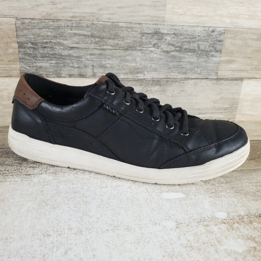 Nunn Bush City Walk Mens Oxford Shoes Sz 10.5 W Black Leather Lace Up Round Toe